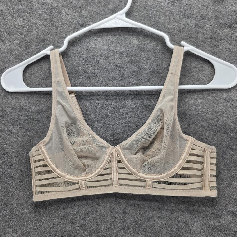 Victoria's Secret Bra Womens 32B Unlined Plunge Sheer Mesh Underwire Strappy